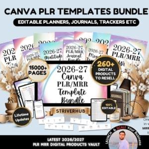 15,000+ Canva Templates Bundle PLR MRR – Editable Planners, Journals & Trackers